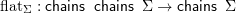 \[\flatt \Sigma : \cmonad\  \cmonad\ \Sigma \to  \cmonad\ \Sigma\]