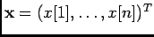${\bf x}=(x[1],\ldots,x[n])^T$