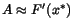 $A\approx F'(x^*)$