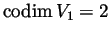 $\hbox{codim}\, V_1 =2$
