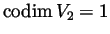 $\hbox{codim}\, V_2=1$